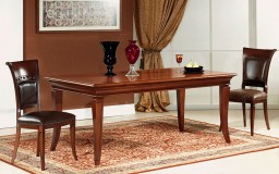  Νεοκλασικό τραπέζι από σκελετό οξιάς με επένδυση καρυδιάς. 